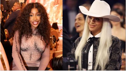 Sza admits she "was scared to go over to Beyoncé" during the Grammy Awards.
