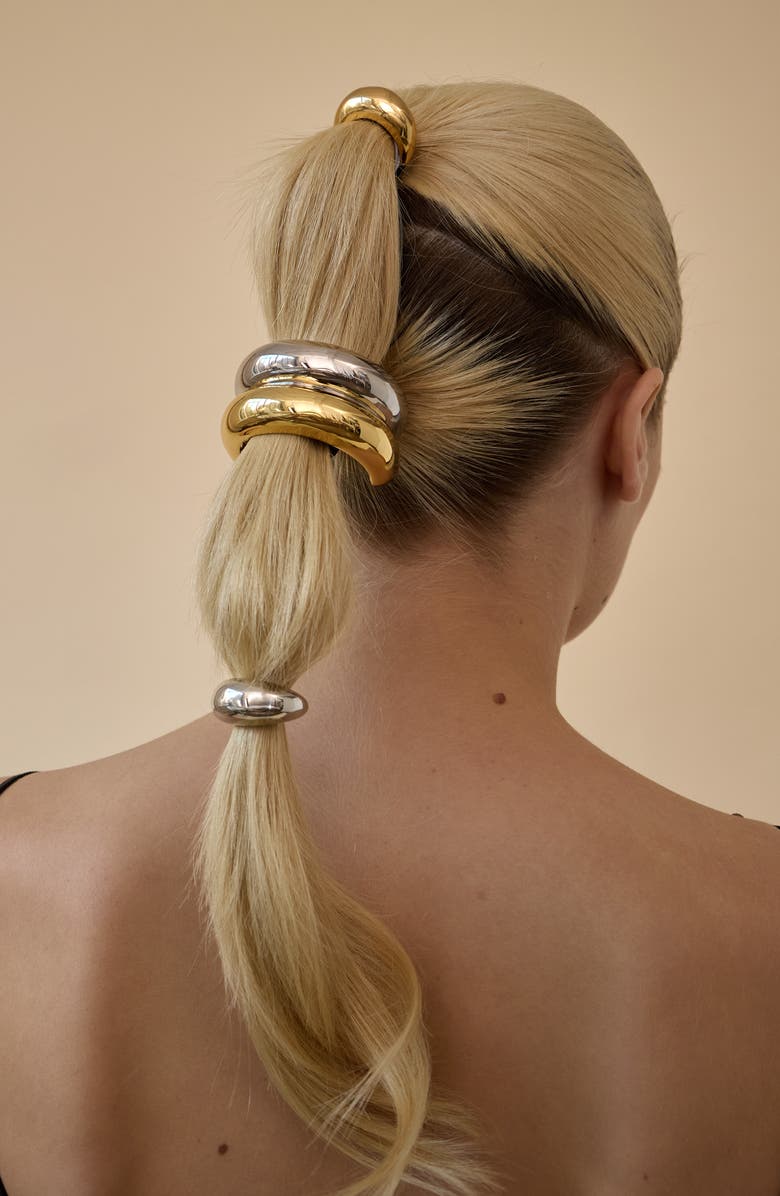 Glossy Double Arch Metal Ponytail Cuff
