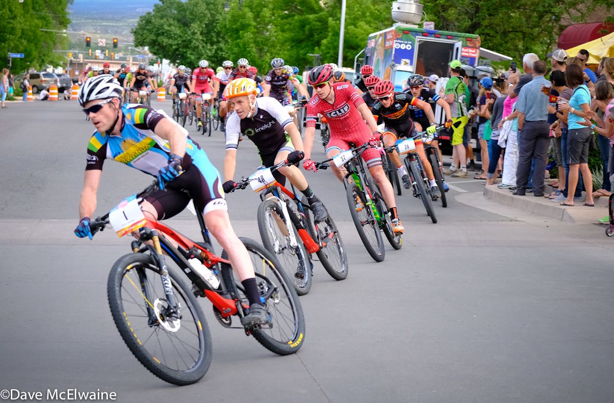 Adam Bucklin (Team Rowanda) rounding a corner mid-race