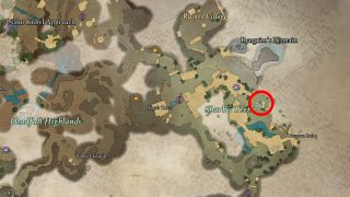 Avowed Totem of Revelations locations - A map highlighting the location of the Emerald Eye in Shark's Teeth.