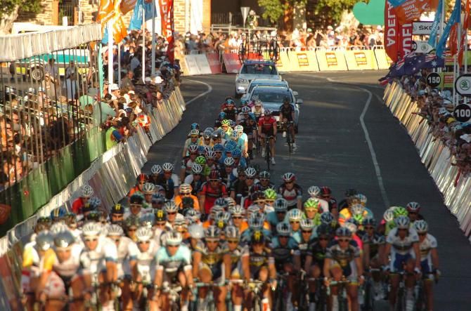 Team Sky rode at the rear of the peloton during the People's Choice Classic before moving to the front toward the final laps