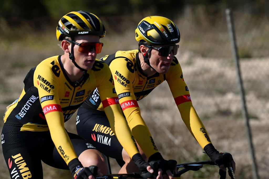 ALTEA SPAIN FEBRUARY 01 Olav Kooij of The Netherlands and Team Jumbo Visma competes during the 74th Volta a la Comunitat Valenciana 2023 Stage 1 a 1894km stage from Orihuela to Altea VCV2023 VoltaValenciana on February 01 2023 in Altea Spain Photo by Dario BelingheriGetty Images