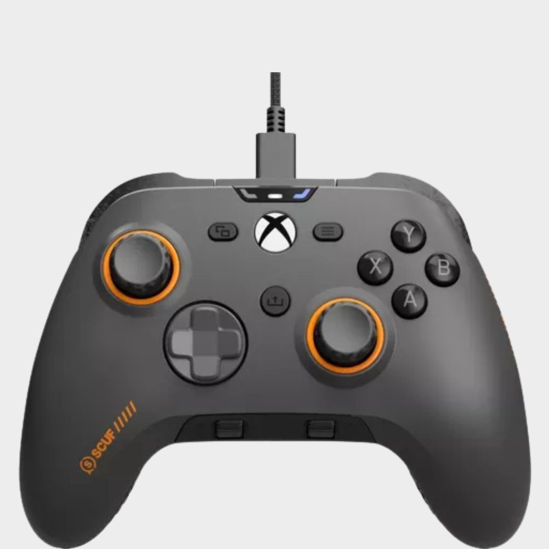 The grey Scuf Valor Pro controller on a plain background