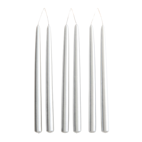 6-Pack Metallic Tapered Candles