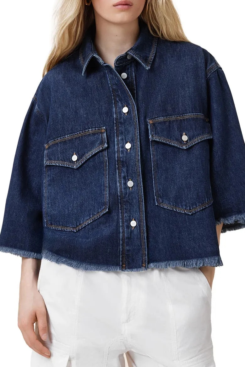 AllSaints, Faye Raw Hem Denim Shirt (Was $219) 