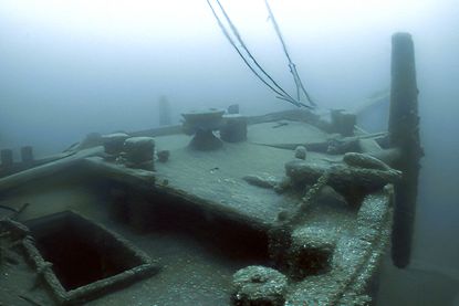 The shipwreck of the Ironton in Lake Huron.