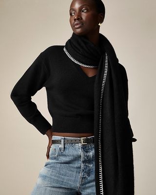 Cashmere Whipstitch Oversized Wrap Scarf