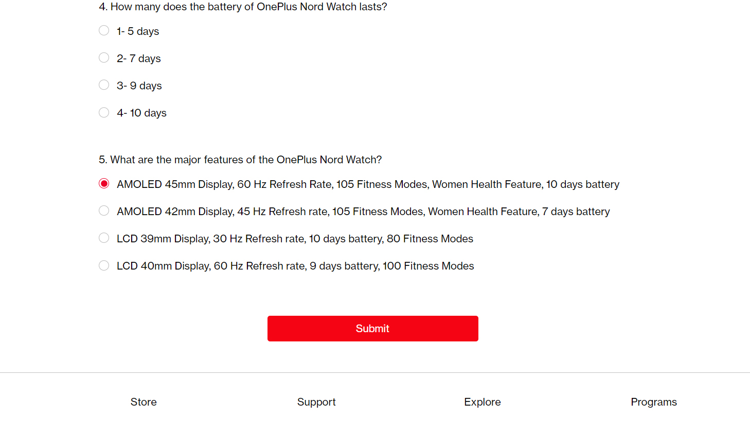 OnePlus Nord Watch quiz questions