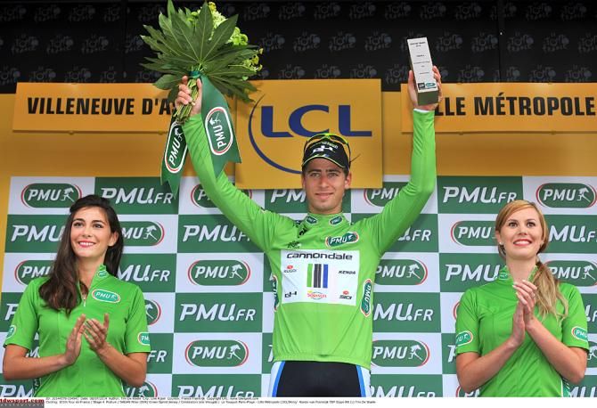 Peter Sagan (Cannondale) wears the green jersey