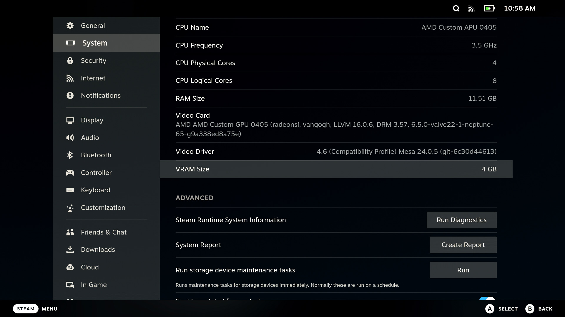 How to increase minimum VRAM on Steam Deck by adjusting UMA Frame Buffer Size