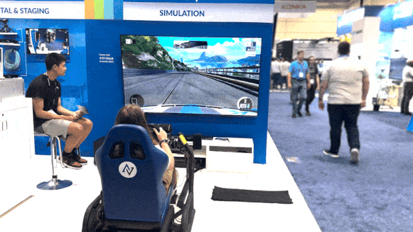 The DVIGear racing modulator at the SDVoE Alliance booth was a big hit with fans. 