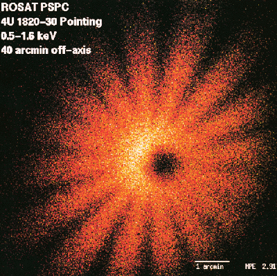 A burst of orange light forming a shape that resembles a flower