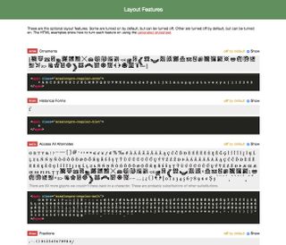 Wakamai Fondue reveals your fonts' hidden features and gives you the CSS to use them