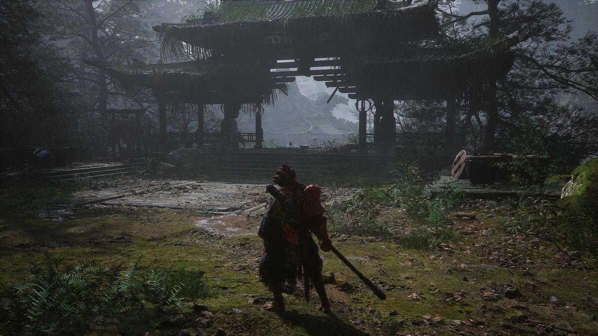 A screenshot from Black Myth: Wukong showcasing the impact of optimising graphics settings