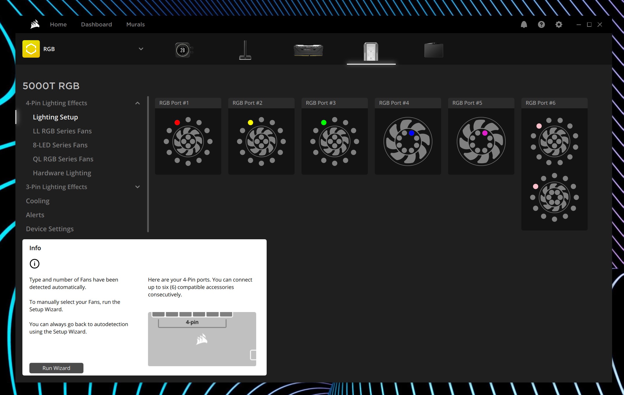 Screenshots showing Corsair's iCUE utility