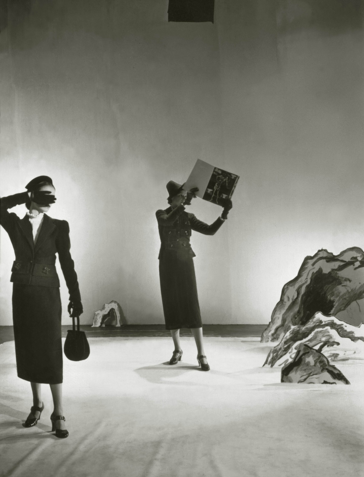 Models wearing Salvador Dali-inspired Elsa Schiaparelli