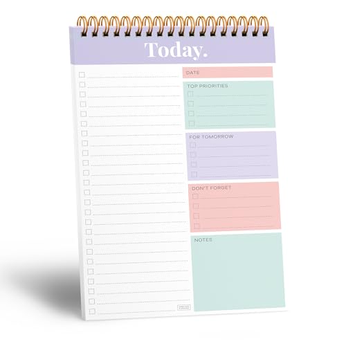 Sweetzer &amp;amp; Orange S&amp;amp;o Daily Planner Notepad for Productivity - 52 Page Every Day to Do Logbook- Undated Guide and Organizer - Routine Work List Journal- Coiled Regular Task Pad - Mauve