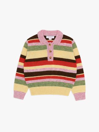 Alaia Polo Sweater - Pink Stripe