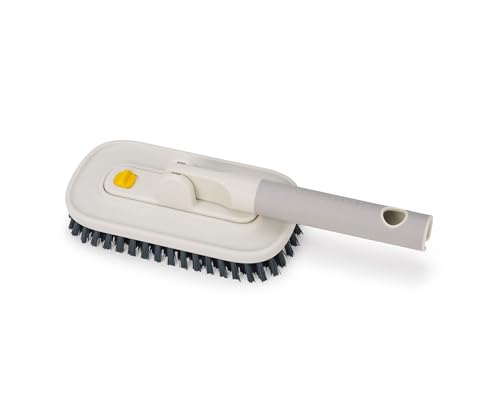 Joseph Joseph Cleantech 2-In-1 Tile Scrubber and Grout Brush With V-Shaped Bristles, Soft-Grip Handle