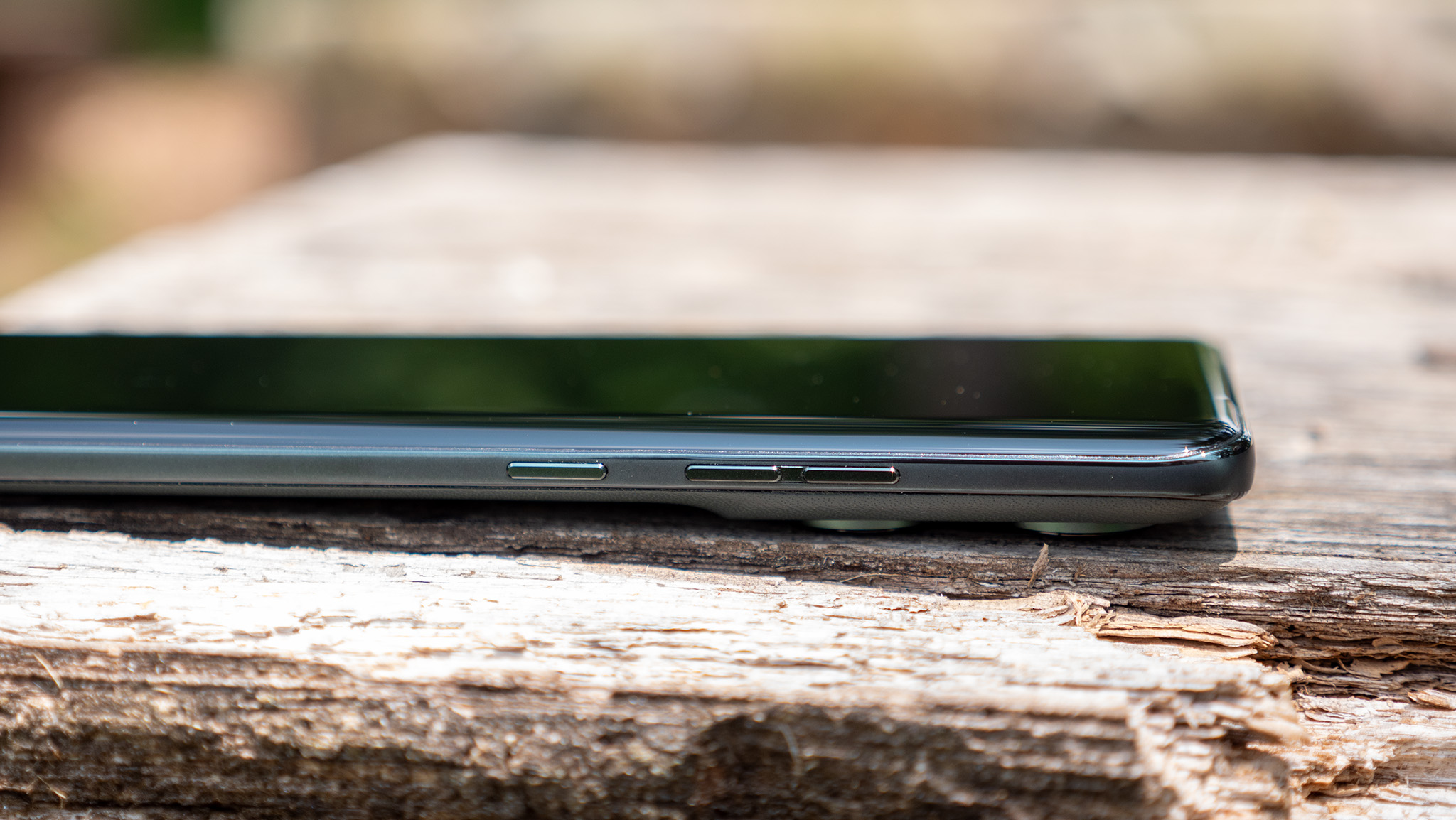 The power and volume buttons on the right side of the Motorola Edge 2025