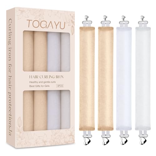 Togayu Heatless Curls, Heatless Curls Overnight Hair Care Set - Jumbo Velvet Hair Curlers to Sleep In, Soft Heatless Curling Rods for All Hair Types