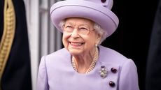 Queen Elizabeth II attends an Armed Forces Act of Loyalty Parade at the Palace of Holyroodhouse on June 28, 2022
