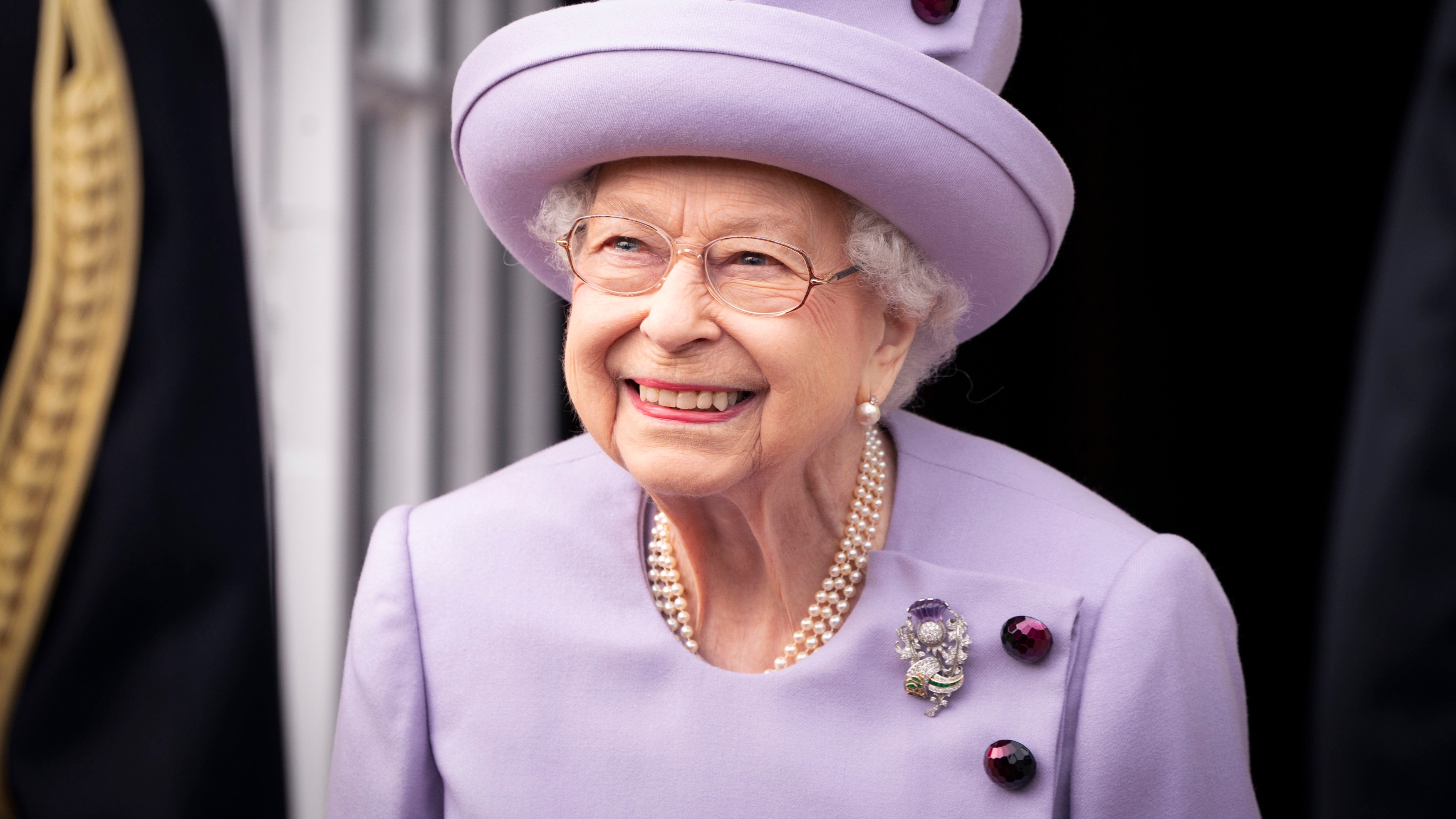 Queen Elizabeth II attends an Armed Forces Act of Loyalty Parade at the Palace of Holyroodhouse on June 28, 2022
