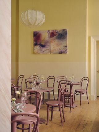 Main seating area at Café Petiole, London