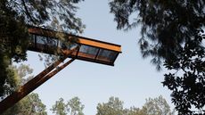 The Southern Lookout, views of forested nature from a corten steel coloured lookout platform jutting out into the wilderness of Australia