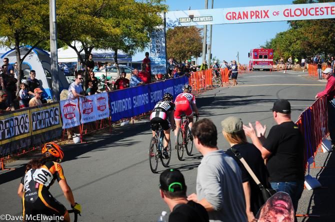 Elle Anderson (California Giant Strawberries/ Specialized) making the winning move with one lap to go