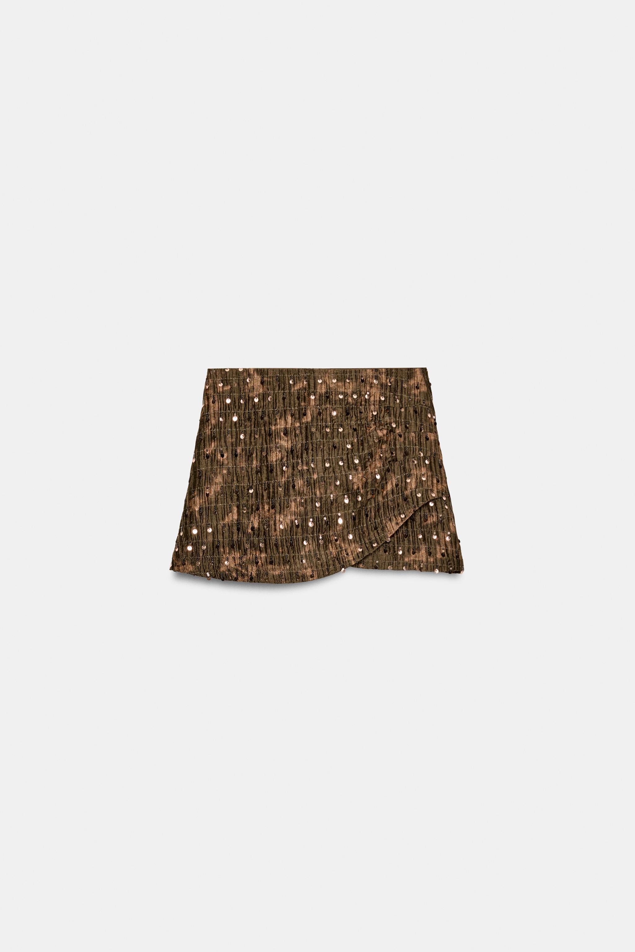 Sequin Wrap Skort