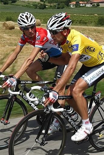 Fr&auml;nk Schleck and Carlos Sastre (CSC-Saxo Bank)
