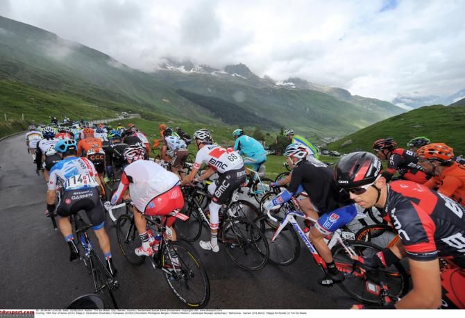 Swiss national champion Michael Sch&auml;r (BMC) sitting in the bunch