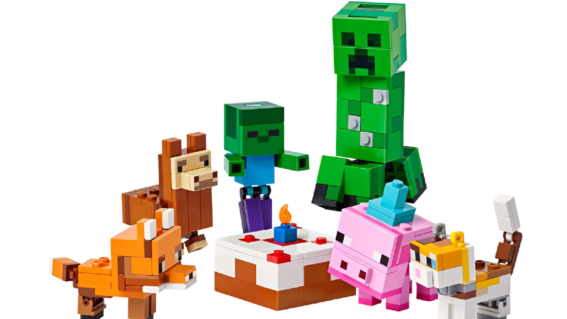 The Lego Minecraft set Baby Pig&#039;s Birthday Celebration