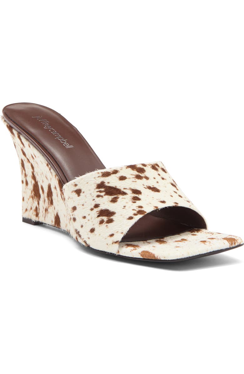Capital F Genuine Calf Hair Wedge Sandal