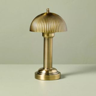 11.5 Fluted Metal Rechargeable Library Table Lamp