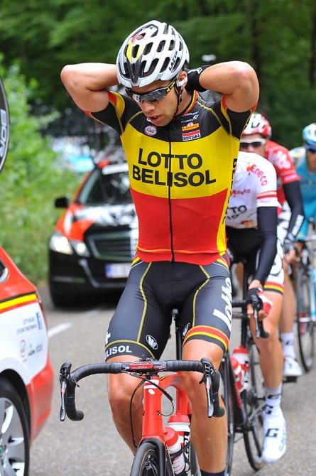 Belgian champion Jens Debusschere on bottle duty