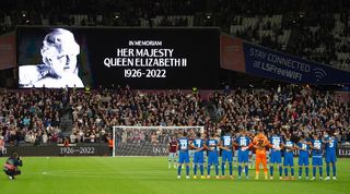 West Ham and FCSB show their respects to Queen Elizabeth II in a UEFA Europa Conference League fixture at the London Stadium on the day of her passing.