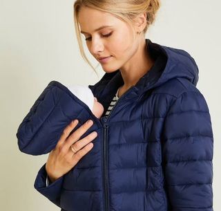 Lightweight Padded Jacket, Adaptable for Maternity & Post-Maternity - dark blue