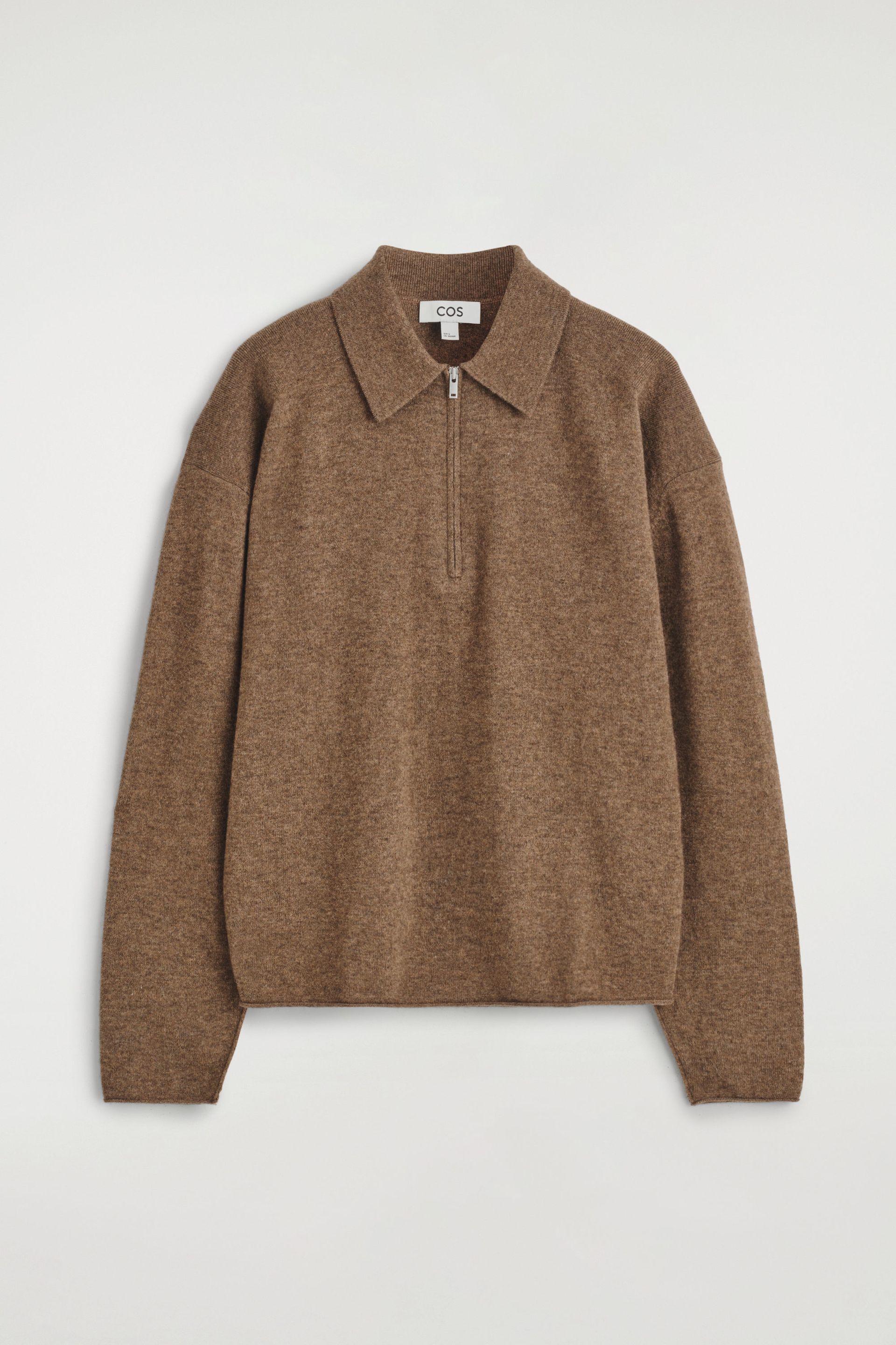 Merino Wool-Yak Zip-Up Polo Shirt