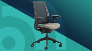 A Steelcase Series 2 chair in front of a blue background