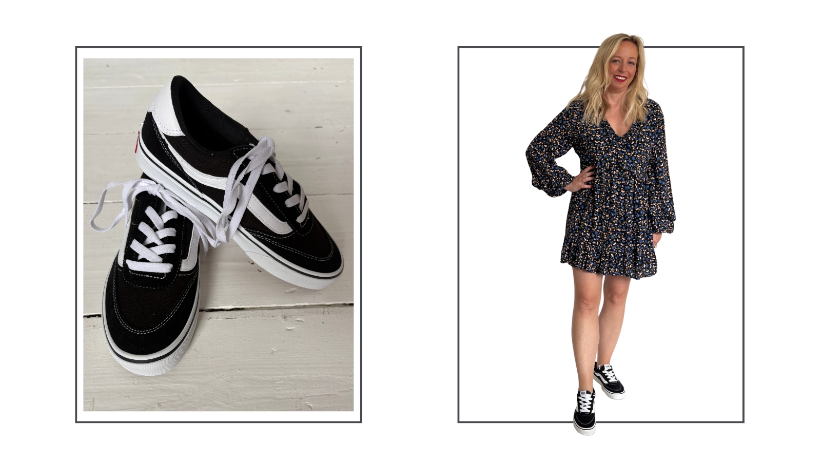 Vans Brooklyn trainers and Antonia Kraskowski wearing a pair
