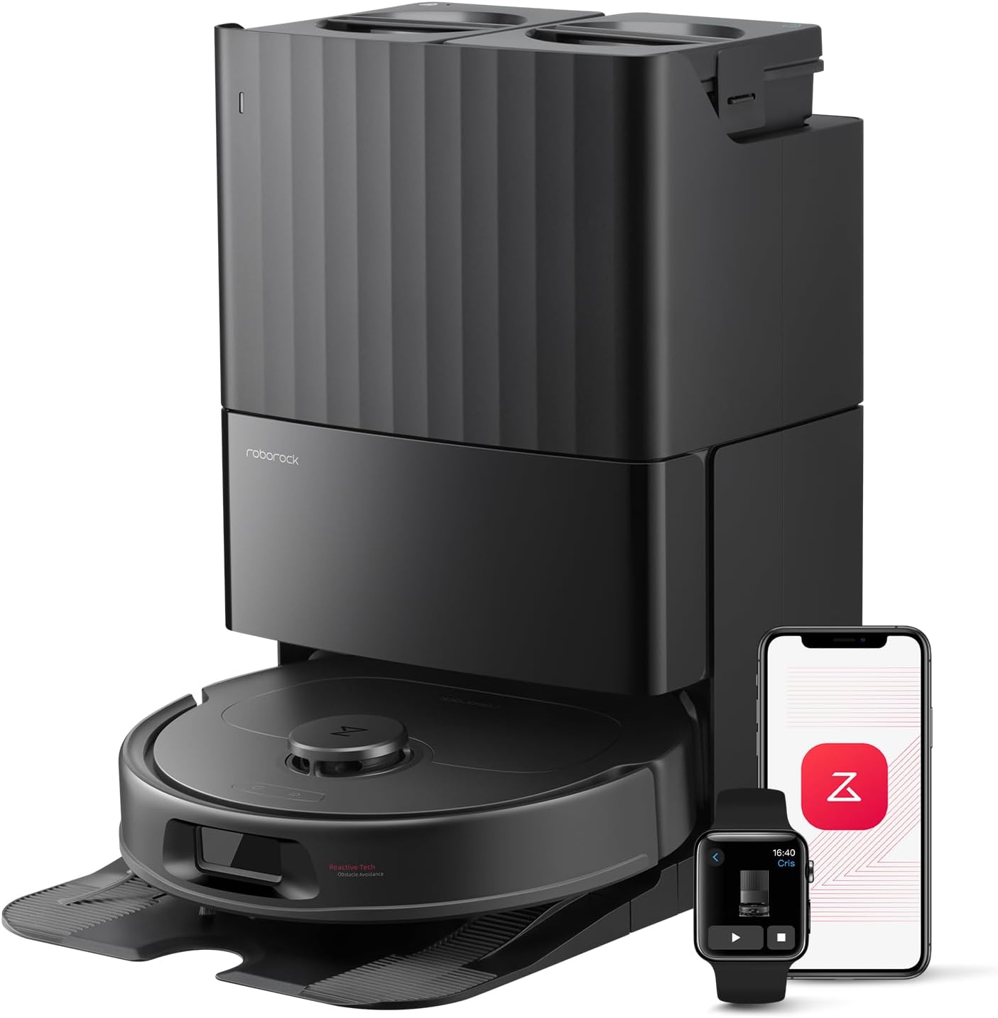 Roborock Qrevo Series Robot Vacuum Cleaner With Mop, 10,000pa Suction, Upgraded From Qrevo S, Dual Anti-Tangle Brushes, Smart Obstacle Avoidance, Auto Mop Washing&amp;amp;drying, All-In-One Dock,black(qv 35s)