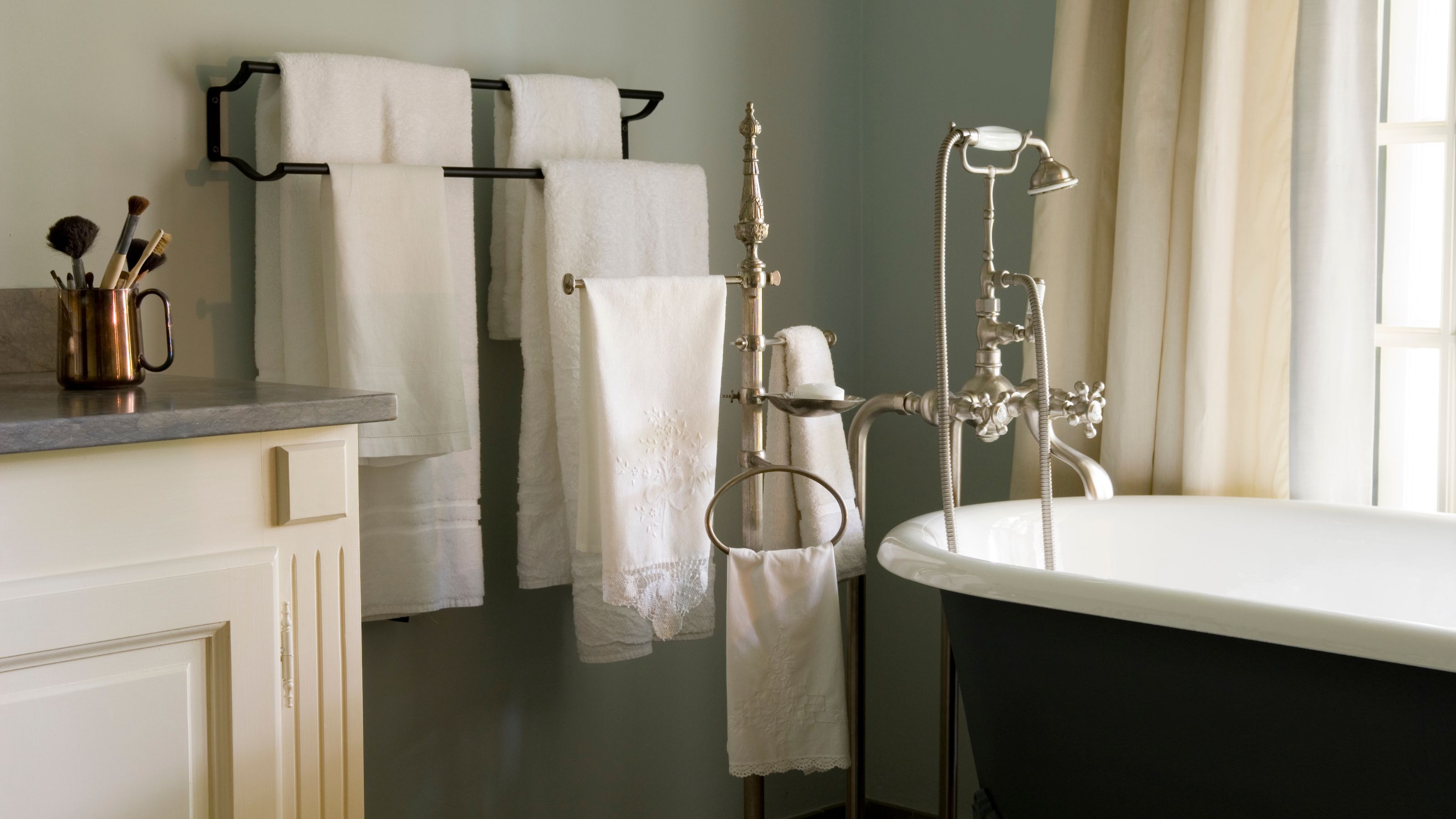 Premium Photo  Towels clean fresh fluffy towels and bath