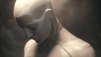 Synthetic human lit from above looking downward in EVE Frontier.