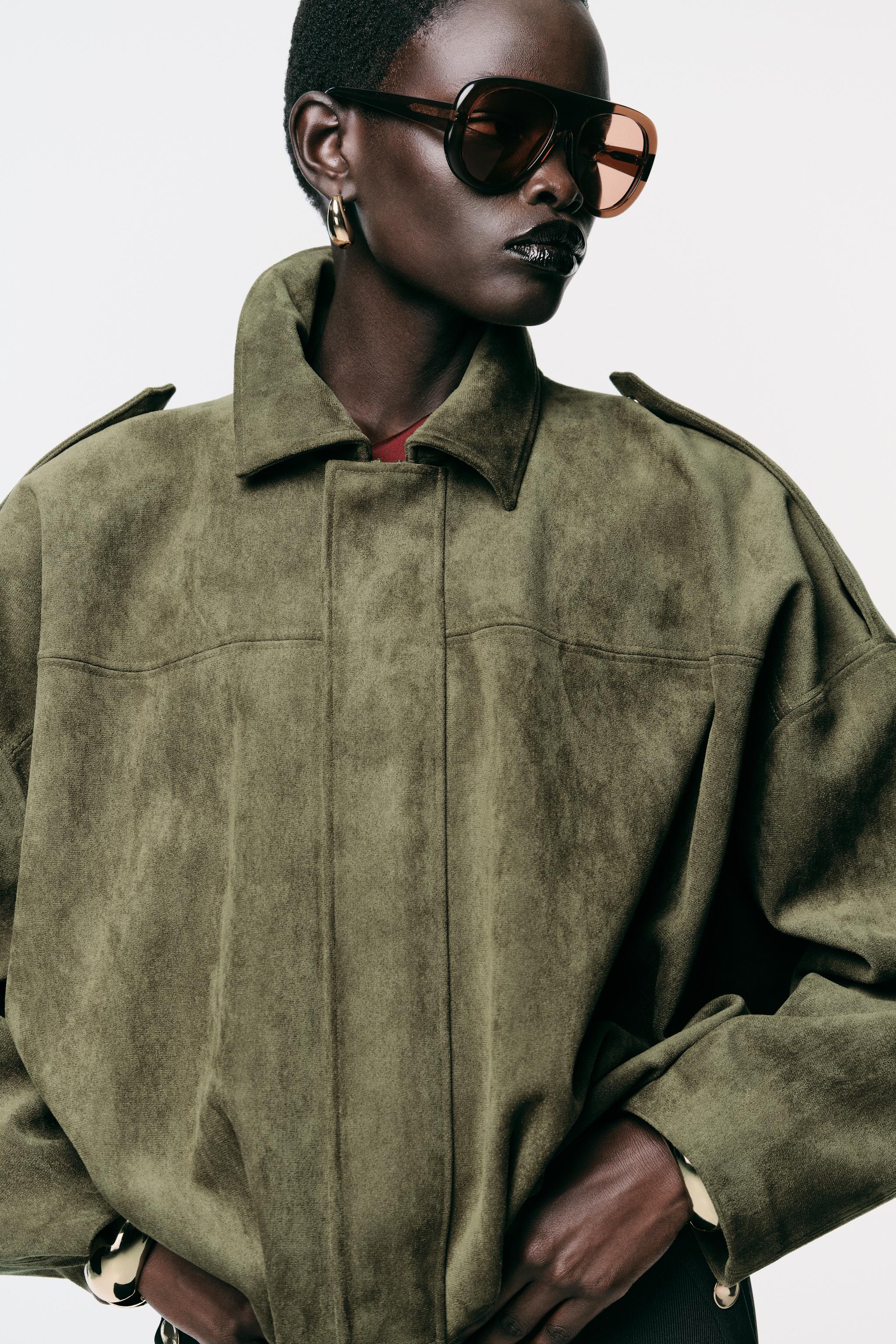 Suede Effect Bomber Jacket