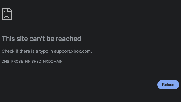Xbox Support page is unresponsive