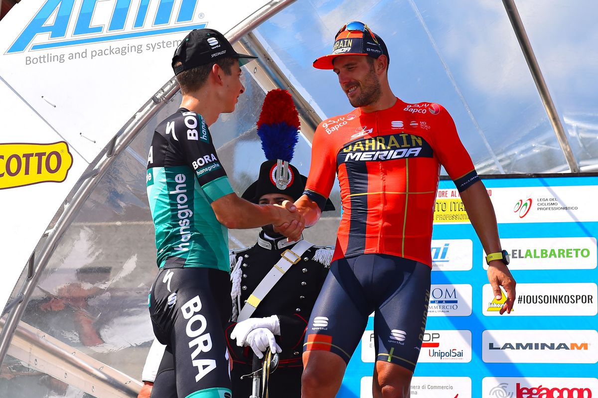 Handshakes on the podium