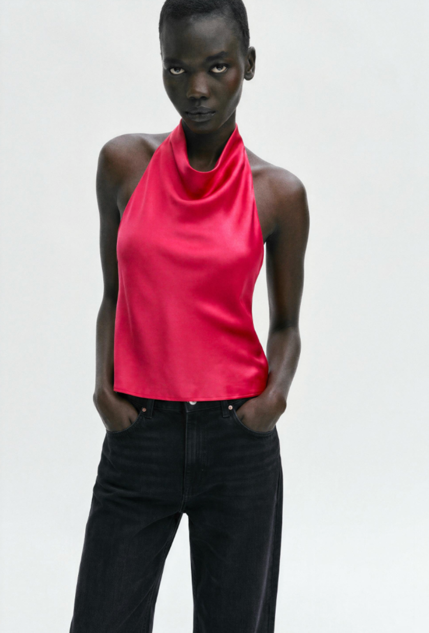 ZARA, Satin Halter Top