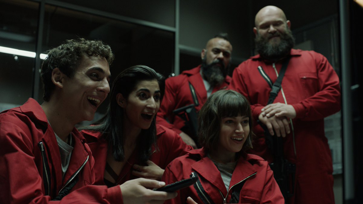 The crew prepare to rob another bank in Money Heist on Netflix